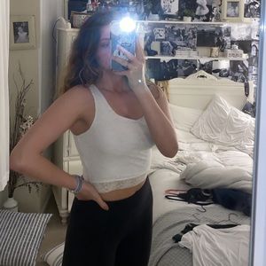 lace tank crop tank top